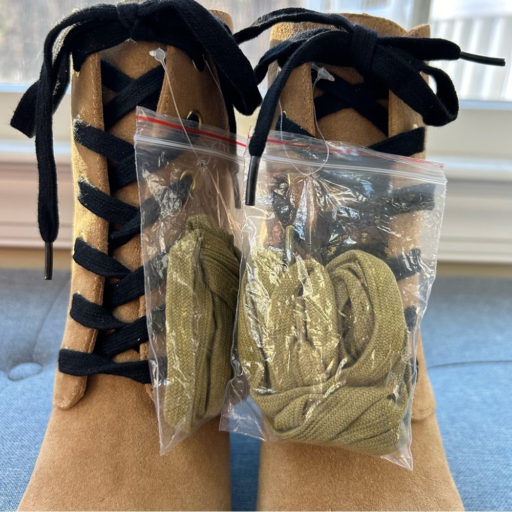 Kate Spade New York Saundra Suede Honey Wedged Boots - Picture 3 of 11
